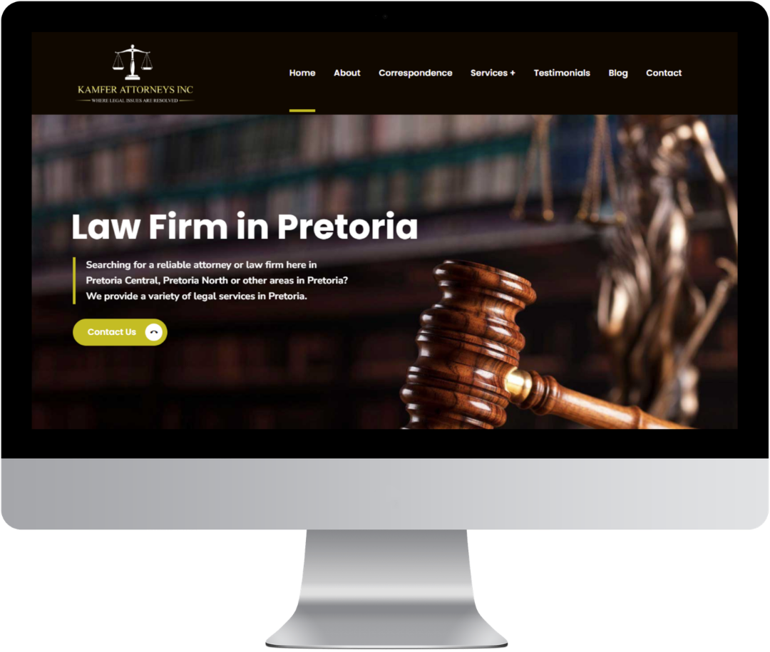 Kamfer Attorneys Website Mockup